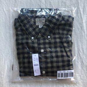 J Crew Classic Fit Gingham Plaid Checkered Button Down Oxford Shirt